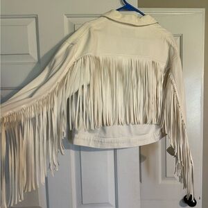 White fringe Jean jacket